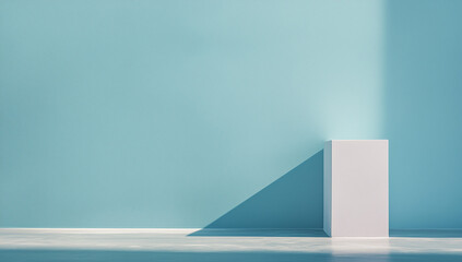 Fototapeta premium Minimal scene with cube and long shadow