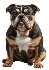 Fototapeta premium Cute Bulldog Portrait Isolated on Transparent Background PNG