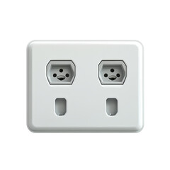 Double gray socket isolated on transparent background PNG