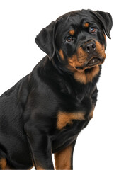 Fototapeta premium Cute Rottweiler Puppy Portrait Animal Friend Isolated Background Transparent