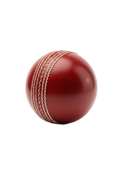 Isolated Detailed Red Cricket Ball Stitch Leather Sport Equipment PNG