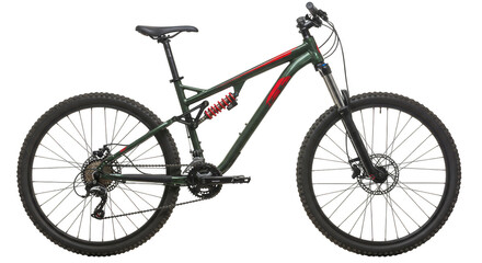 Fototapeta premium Isolated Green Mountain Bike For Extreme Sports Transparent Background