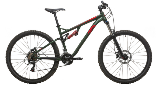 Isolated Green Mountain Bike For Extreme Sports Transparent Background