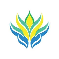 Abstract Colorful Lotus Flower Logo