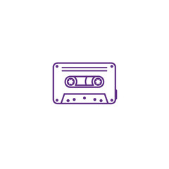 Obraz premium Cassette tape icon for retro music apps and vintage audio platforms