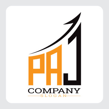PAJ Company Logo Design Growth vector, PAJ Upward Arrow Business Success Logo vector, PAJ Corporate Branding Logo , PAJ logo design, PAJ simple and modern logo, PAJ business finance logo design, etc.