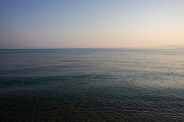 Aegean sea at sunrise in Hanioti, Greece