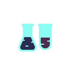 2 chemical labs tube flat icon
