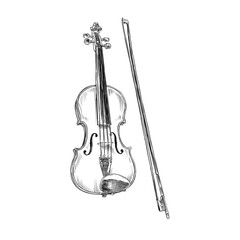 violin vector hand drawn illustration © Nanda