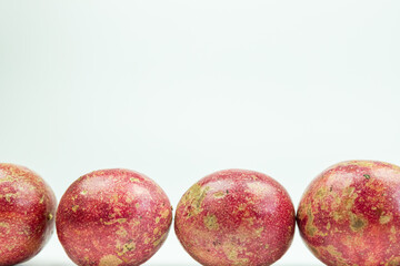 Fresh passion fruits neatly arranged