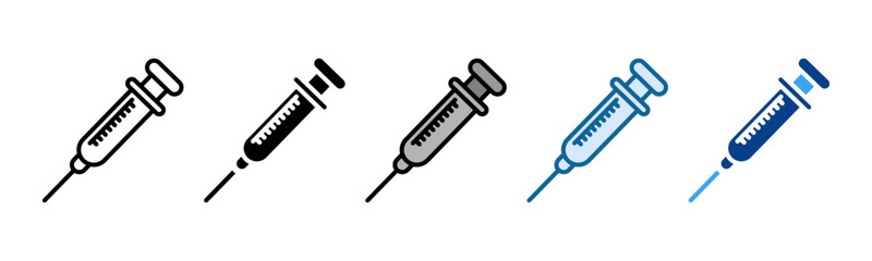 Syringe Icon Set Multiple Style Collection