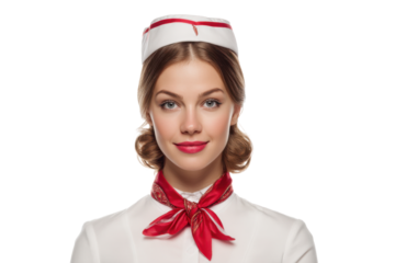 Professional Cabin Attendant on Transparent Background PNG