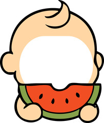 어린이 유치원 얼굴 가면 수박 먹기 즐겁게 놀기