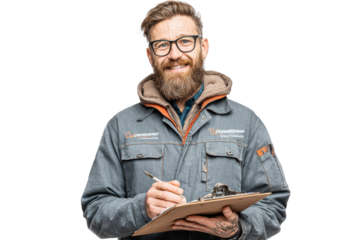 Shipping and Logistics Driver Posing isolated on Transparent Background PNG