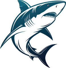 minimalist shark vector art illustration 