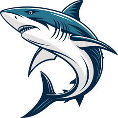 minimalist shark vector art illustration 
