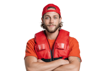 Portrait of a dedicated lifeguard ready to ensure water safety at the pool