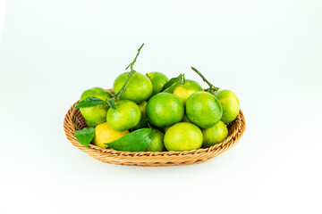 Fresh orange fruits placed in the fruit basket