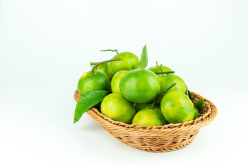 Fresh orange fruits placed in the fruit basket