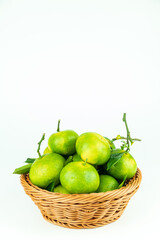 Fresh orange fruits placed in the fruit basket