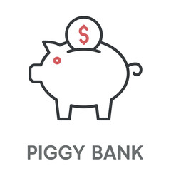 piggy bank concept simple design icons, simple style design inspiration for any interface and purpose suitable for symbols and more