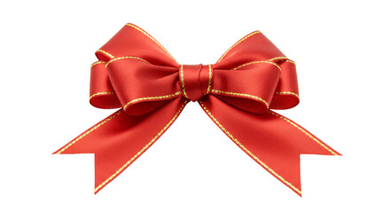 Naklejka premium Isolated Red Ribbon Bow Decoration Gift Christmas Celebration