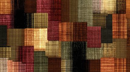 Abstract woven pattern with earthy texture featuring mix of warm colors like red brown and gold this design evokes sense of warmth and comfort perfect for interior decor