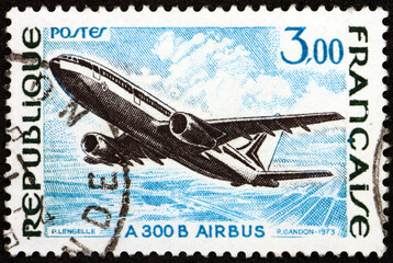 Postage stamp France 1973 Airbus A300-B