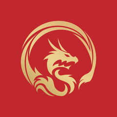 Fierce Dragon Head Logo: Powerful Fantasy Vector Design