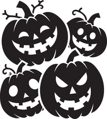 Halloween pumpkin vector black silhouette design.