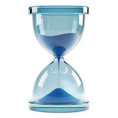 3D Blue Glass Hourglass Time Sand Timer