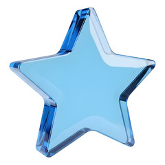 3D Shiny Blue Glass Star 3D Render