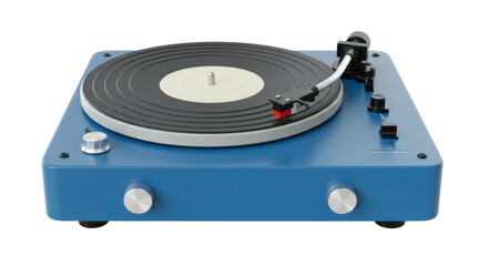 Isolated blue record player
