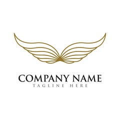 line art wing elegant concept with gold color 