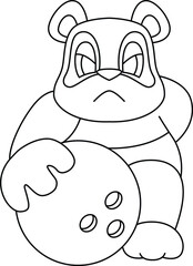 Panda Bowling Bowling ball Animal Vector Graphic Art Illustration