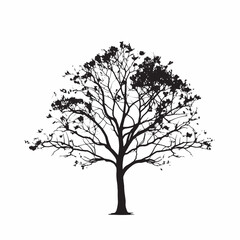 Minimalist Cotton Tree Silhouette