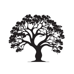 Vintage Cotton Tree Silhouette Art