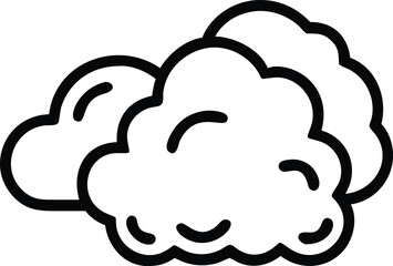 3d rendered black silhouette design of a fluffy cloud with a wispy structure