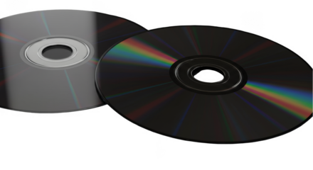 Optical Storage Discs Shiny Reflections Transparent Background Data