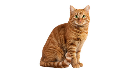 Orange Cat Isolated on Transparent Background Photo of Domestic Pet