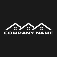 house roof logo design, generic house roof logo, construction, housing, home, real estate, contractor, icon, symbol, building