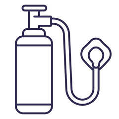 oxygen tank with mask line icon
