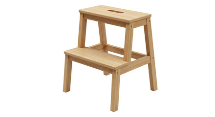 Isolated Wooden Step Stool