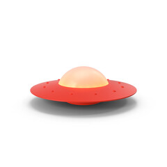Red and Yellow Toy UFO Isolated on Transparent Background