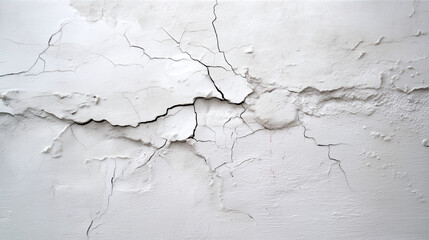Obraz premium Soft bone white wall with subtle cracks and peeling paint showcasing textured surface that evokes sense of age and character with intricate patterns of cracks adding depth and interest
