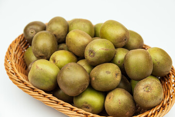 Fresh kiwifruits in the fruit plate