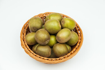 Fresh kiwifruits in the fruit plate