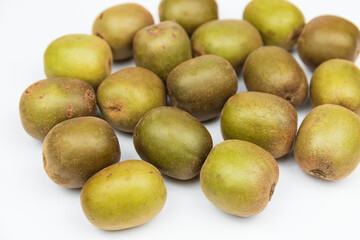 Fresh fruit kiwifruit on a white background