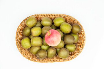 Fresh kiwifruits in the fruit plate