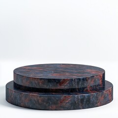 Marble stone podium stage, product display promotion brand, isolated white